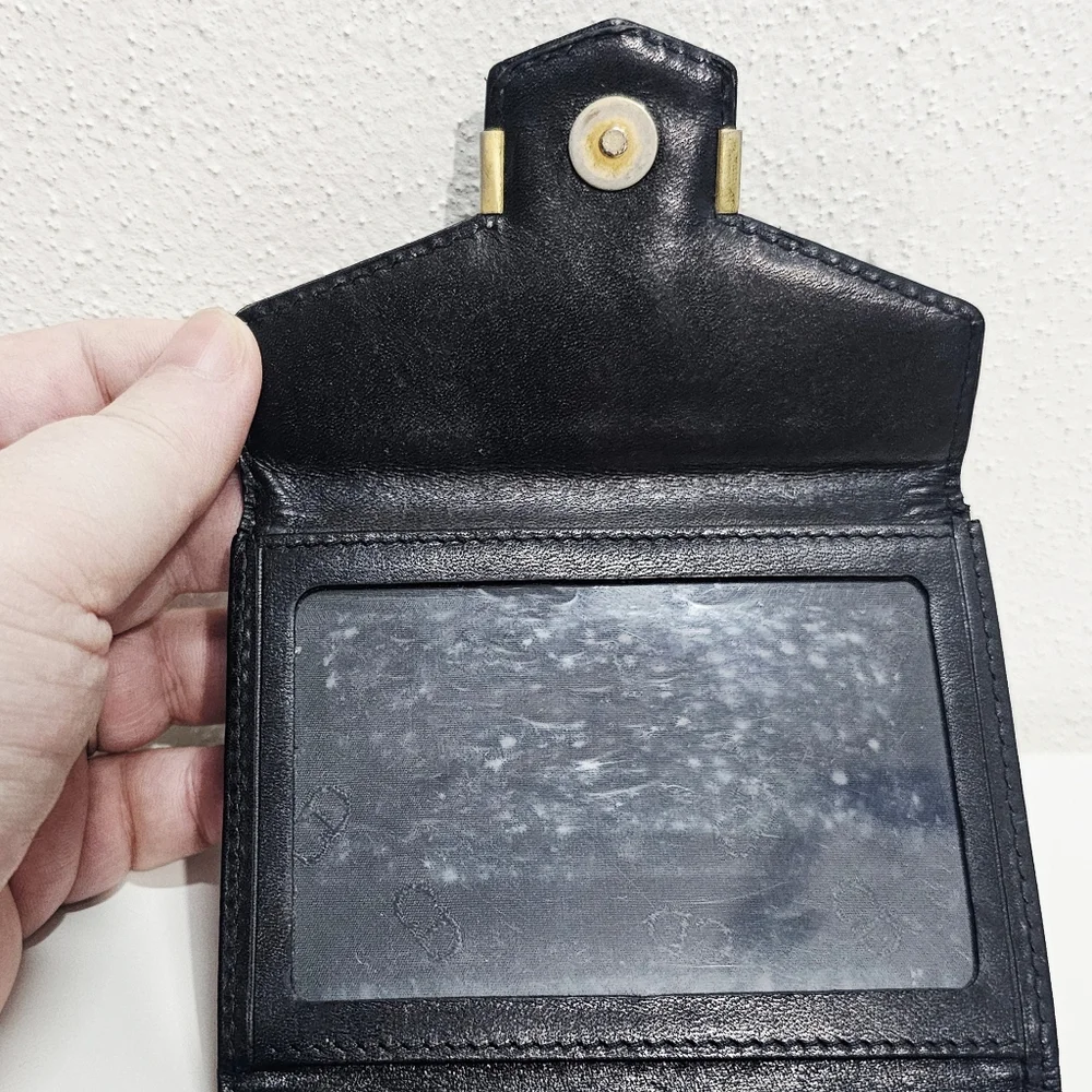 Christian Dior Leather Card Case Black Card Holder
